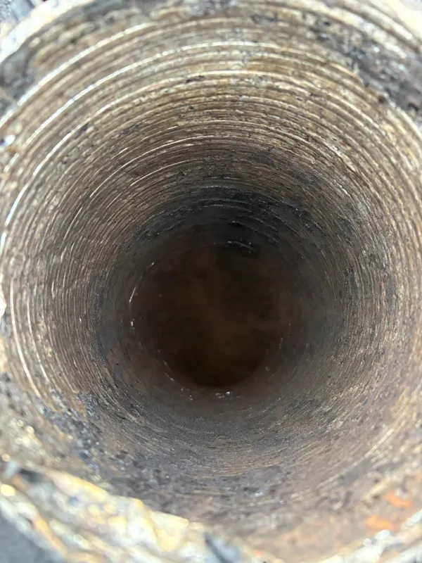 Tubage inox rond vu de l'intérieur